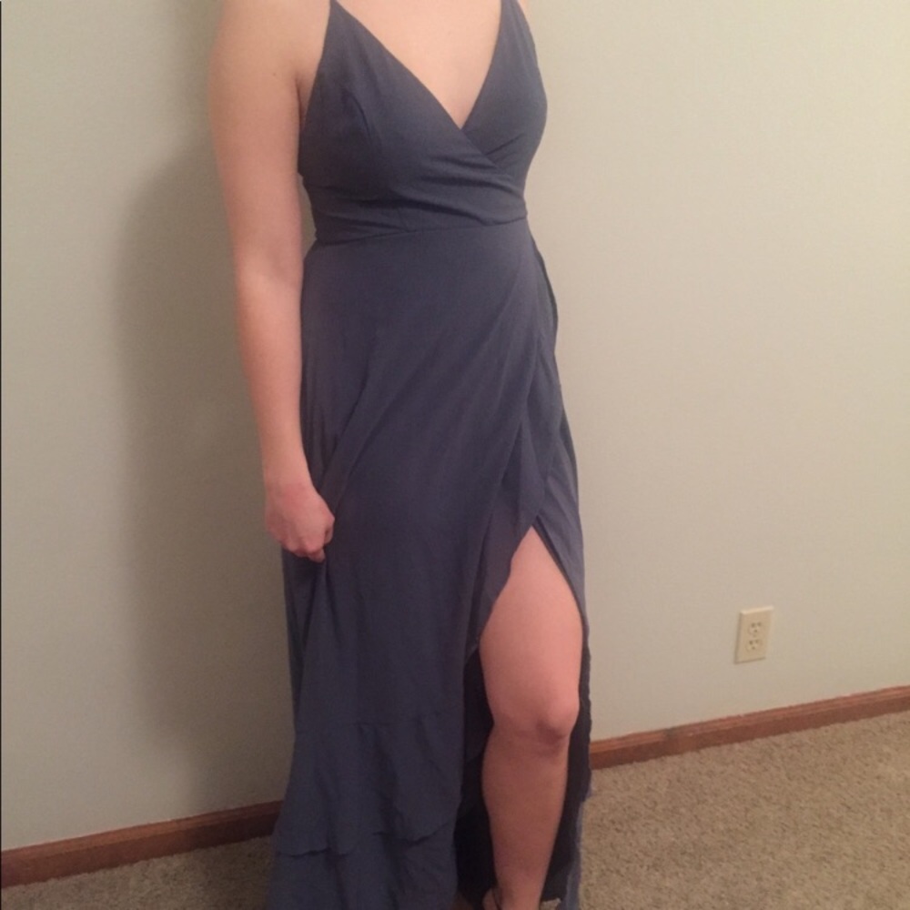 Lulus I’m love forever granite blue maxi dress